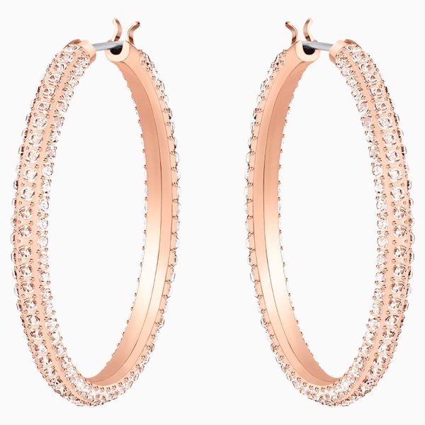 Swarovski Stone rozé karika fülbevaló fehér kristályokkal 5383938