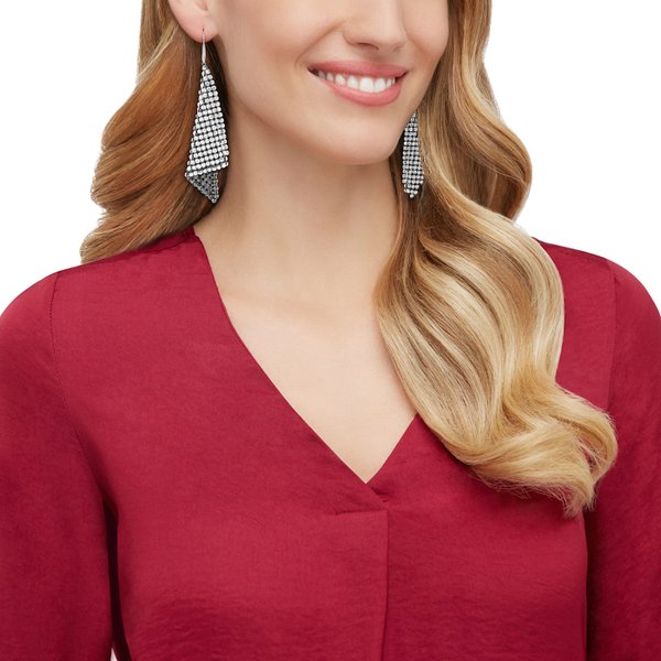 Swarovski Fit ezüst színű függő fülbevaló kristályokkal 976061
