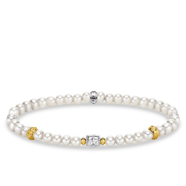 Thomas Sabo Gyöngy karkötő aranyozott ezüst díszekkel 