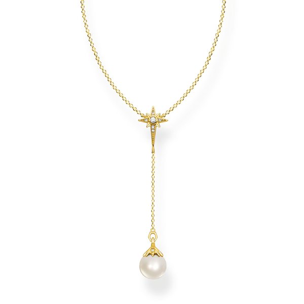 Thomas Sabo Aranyozott ezüst nyaklánc csillaggal tenyésztett gyönggyel KE1986-445-14-L45v