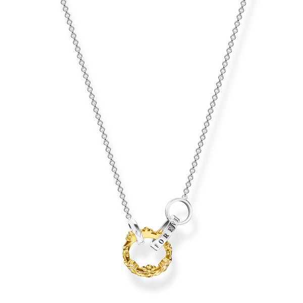 Thomas Sabo Aranyozott koronás ezüst nyaklánc KE1987-849-7-L45v