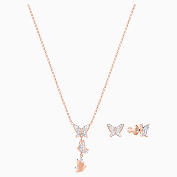 Swarovski Pillangós rozé fehér ékszer szett 5382365