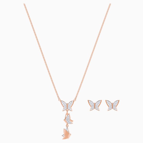 Swarovski Pillangós rozé fehér ékszer szett 5382365
