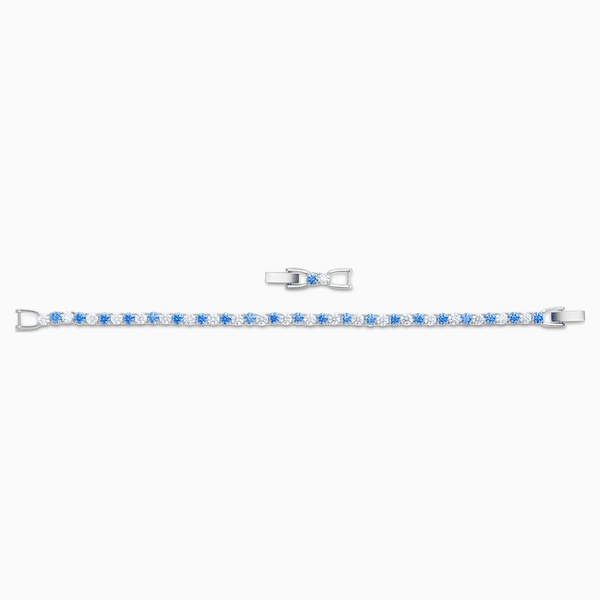Swarovski Kék tenisz karkötő ródium bevonattal 5536469