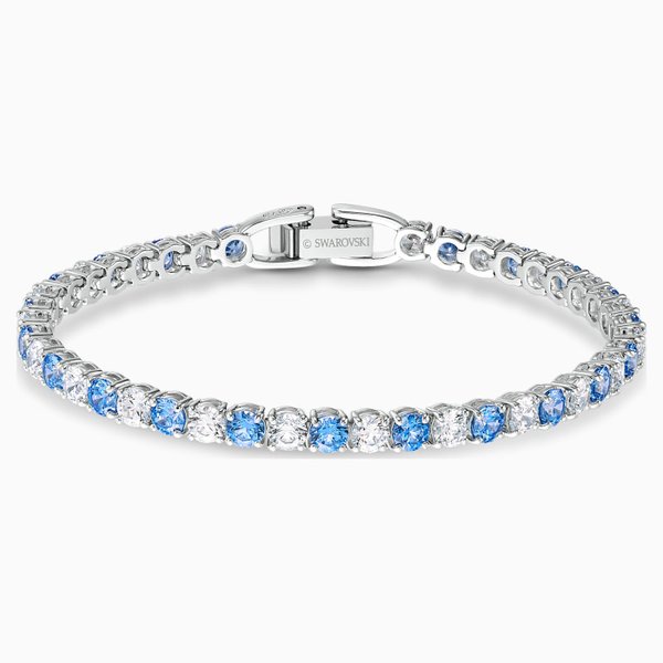Swarovski Kék tenisz karkötő ródium bevonattal 5536469