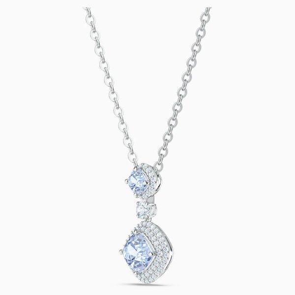 Swarovski Angelic ezüst színű nyaklánc kék kristállyal 5559381