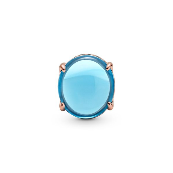 Pandora ékszer Kék ovális cabochon rozé charm 789309C01