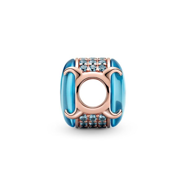 Pandora ékszer Kék ovális cabochon rozé charm 789309C01