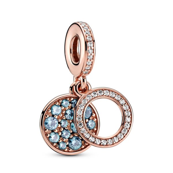 Pandora ékszer Rozé függő charm halványkék kövekkel 789186C03