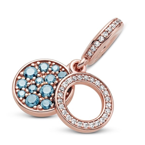 Pandora ékszer Rozé függő charm halványkék kövekkel 789186C03