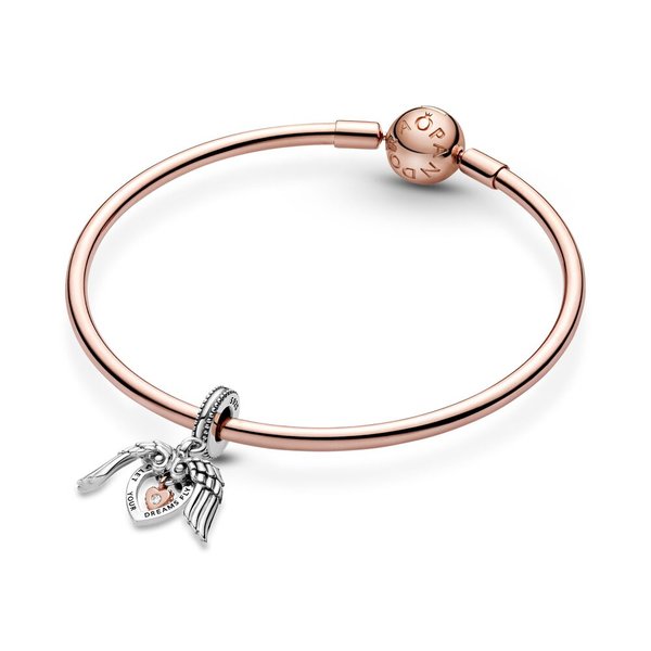 Pandora ékszer 2021 Club Charm Angyalszárny és szív függő charm 789296C01