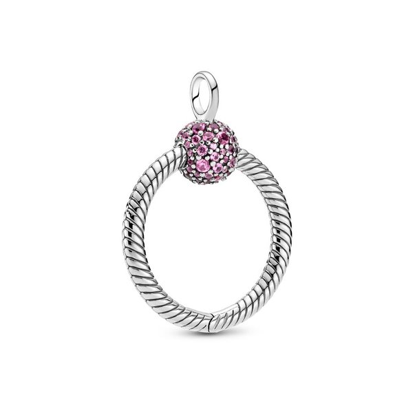 Pandora ékszer Moments O kis rózsaszín pávé ezüst medál 399097C02