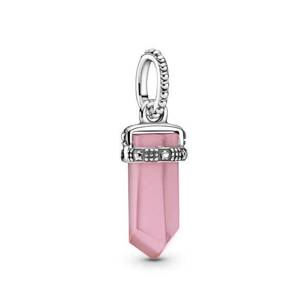 Pandora ékszer Rózsaszín kristály amulett 399185C02