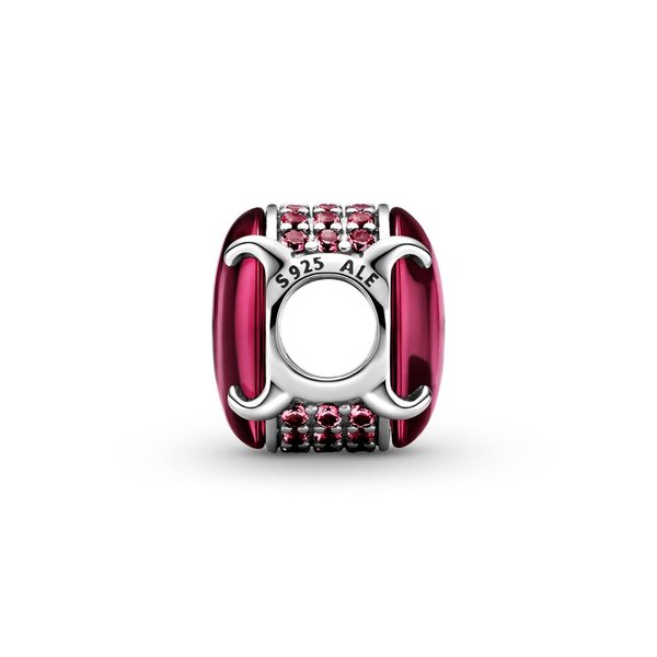 Pandora ékszer  Fukszia ovális cabochon ezüst charm 799309C01