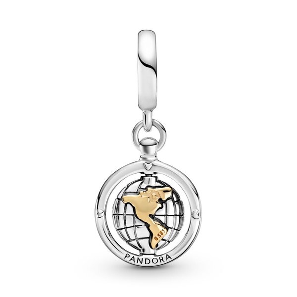 Pandora ékszer Kéttónusú földgömb függő charm 799303C01