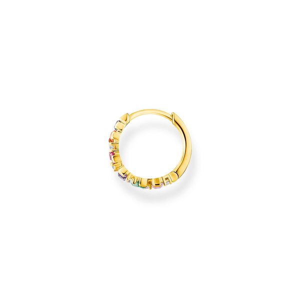 Thomas Sabo Fél pár aranyozott ezüst karika fülbevaló színes és fehér kövekkel CR665-488-7