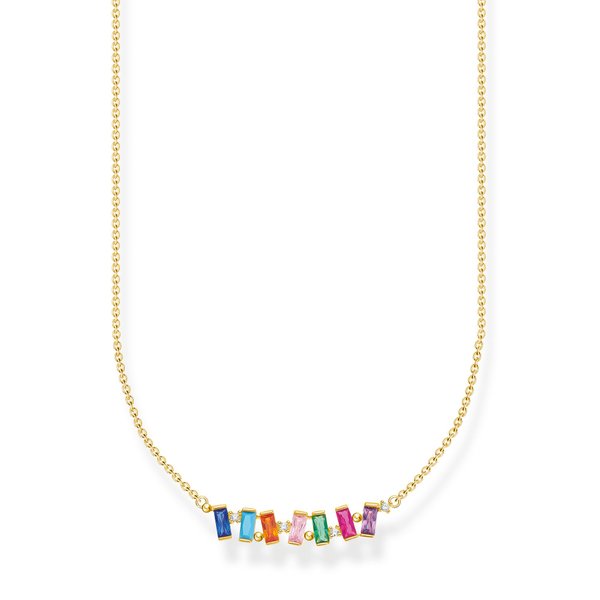 Thomas Sabo Aranyozott ezüst nyaklánc színes és fehér kövekkel KE2095-488-7-L45v