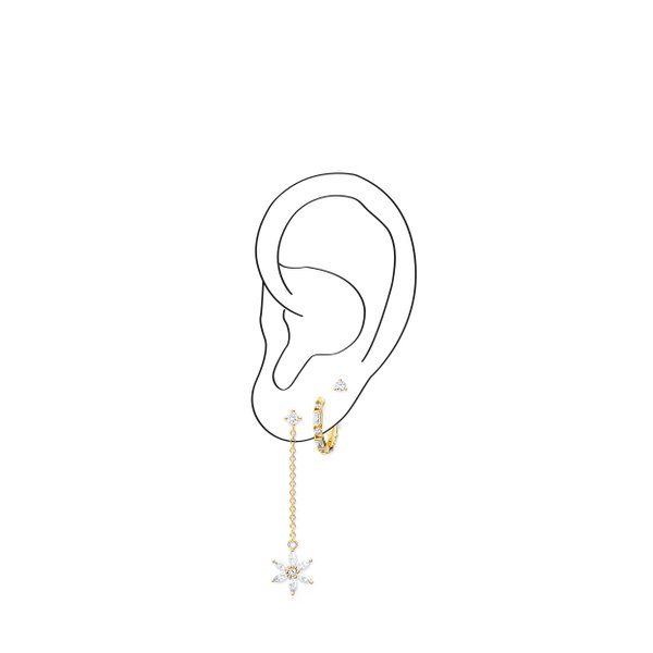 Thomas Sabo Fél pár aranyozott ezüst bedugós fülbevaló cirkóniával H2197-414-14