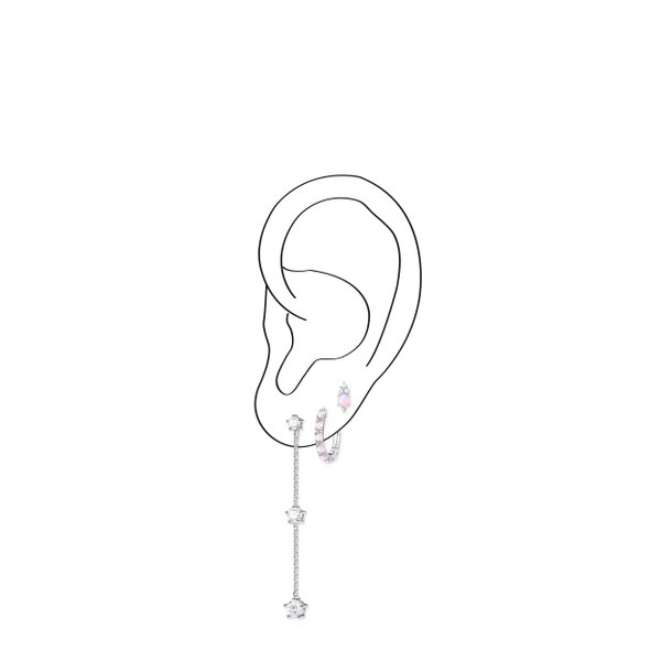 Thomas Sabo Fél pár vintage bedugós fülbevaló fehér és rózsaszín kövekkel H2181-166-7