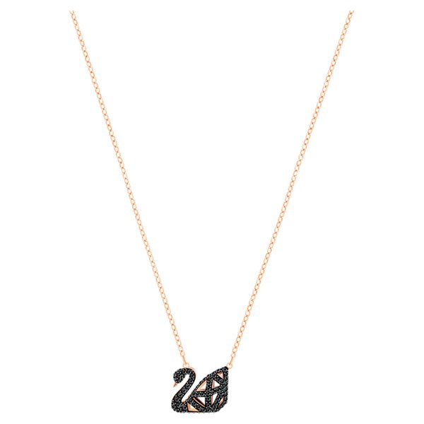 Swarovski Rozé hattyú nyaklánc fekete és fehér kristályokkal 5281275