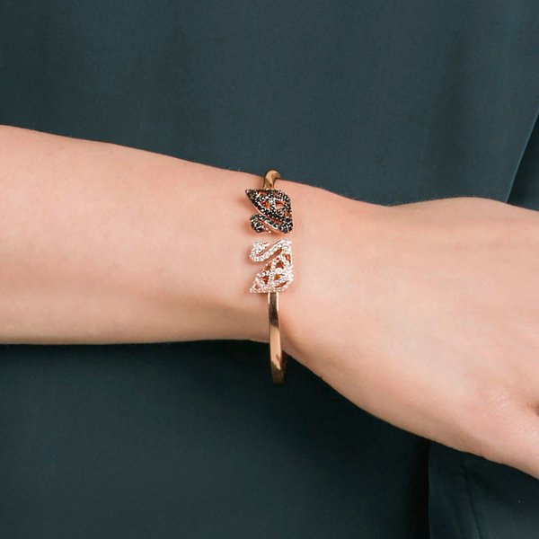 Swarovski Rozé hattyús karperec fekete és fehér kristályokkal 5289535