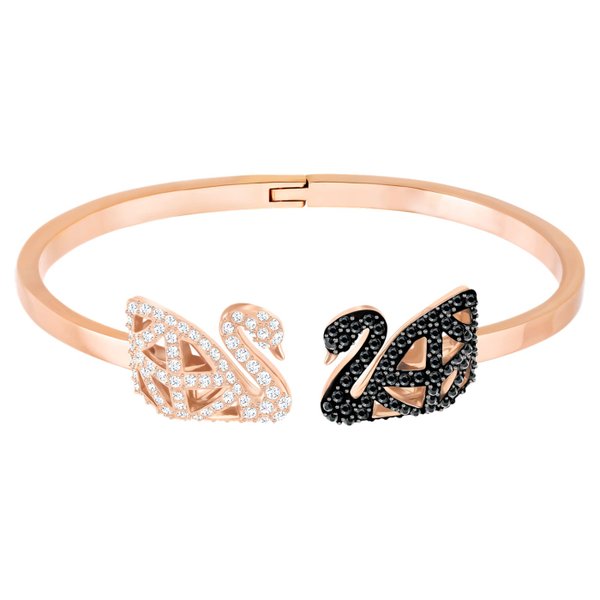 Swarovski Rozé hattyús karperec fekete és fehér kristályokkal 5289535