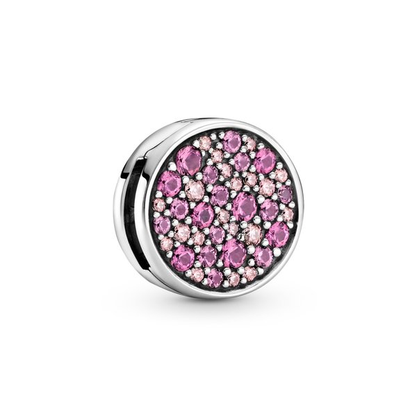Pandora ékszer Pink pávé kör reflexions ezüst klip charm 799362C01