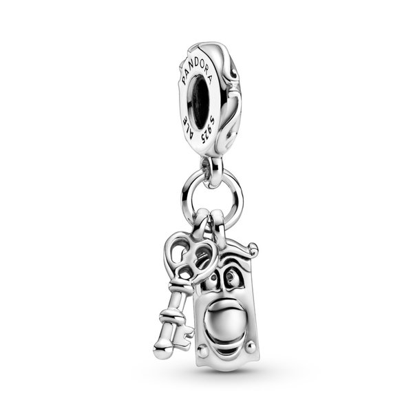 Pandora ékszer Disney Alíz csodaországban kulcs és ajtógomb ezüst charm 799344C00