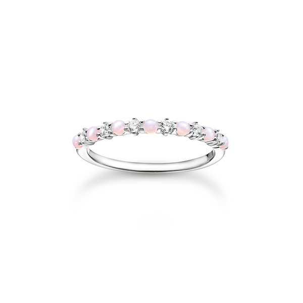 Thomas Sabo Vintage ezüst gyűrű rózsaszín és fehér apró kövekkel 