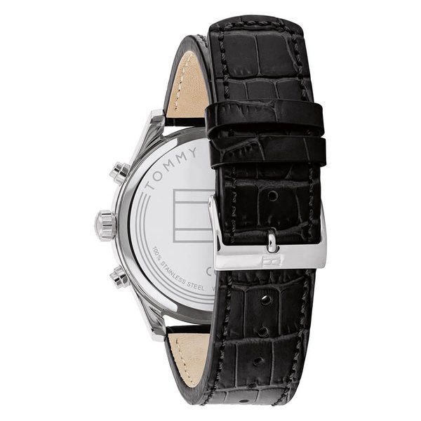Tommy Hilfiger Sawyer fekete bőr szíjas férfi óra 1710424