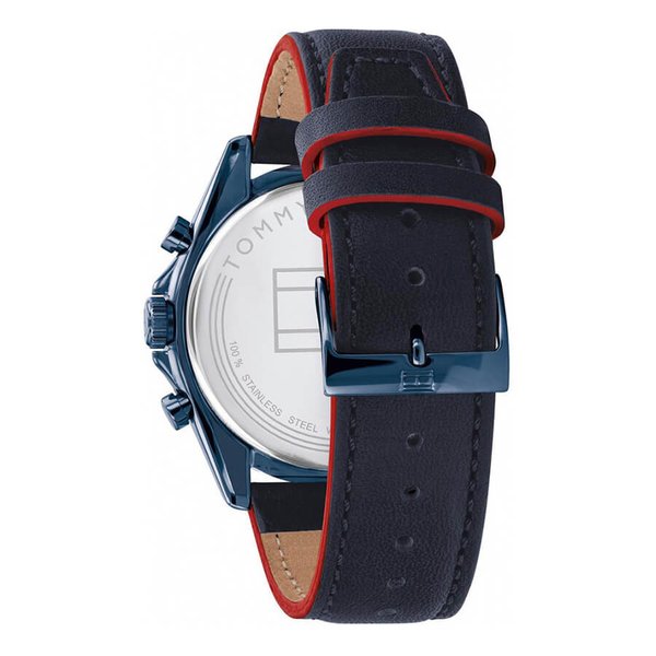 Tommy Hilfiger Parker kék piros férfi óra 1791839