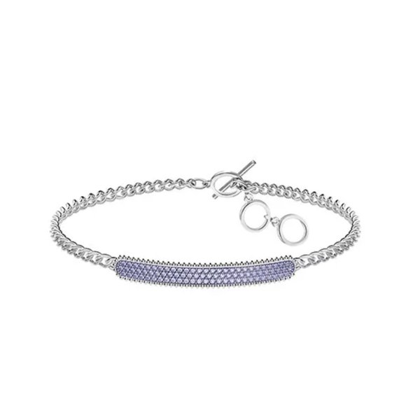 Swarovski Ezüst színű karkötő lila swarovski kristályokkal 5406993
