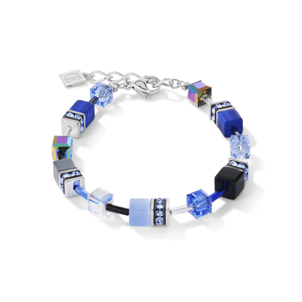 Coeur de Lion GeoCUBE kék szürke fekete karkötő 4014/30-0712