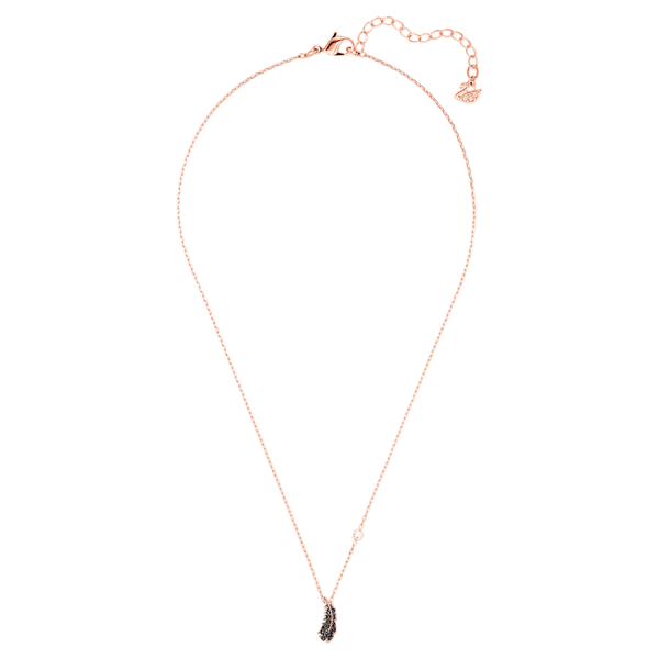 Swarovski Rozé nyaklánc fekete kristályos toll medállal 5495292