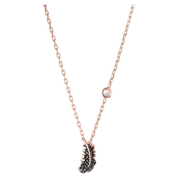 Swarovski Rozé nyaklánc fekete kristályos toll medállal 5495292