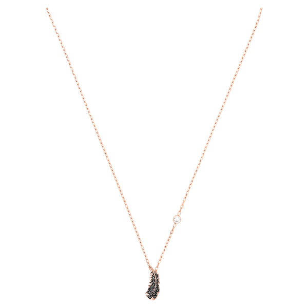 Swarovski Rozé nyaklánc fekete kristályos toll medállal 5495292