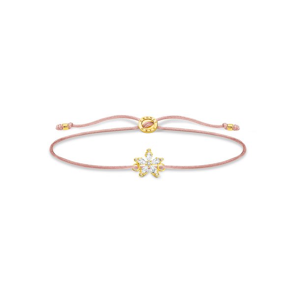 Thomas Sabo Állítható textil karkötő aranyozott virággal LS119-379-19-L20v
