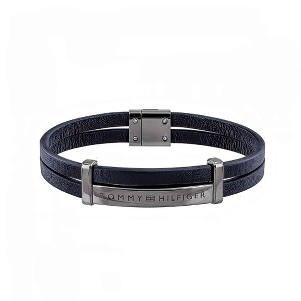 Tommy Hilfiger Kék dupla szíjas bőr karkötő 2790077