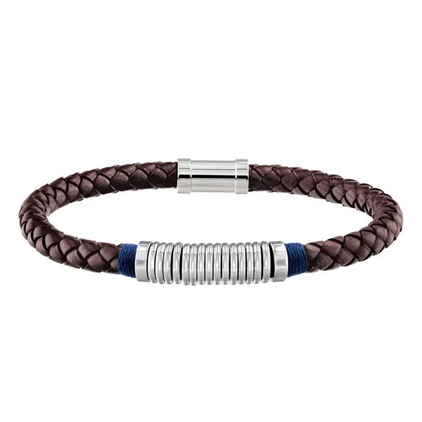 Tommy Hilfiger Barna vékony fonott bőr karkötő 2790154