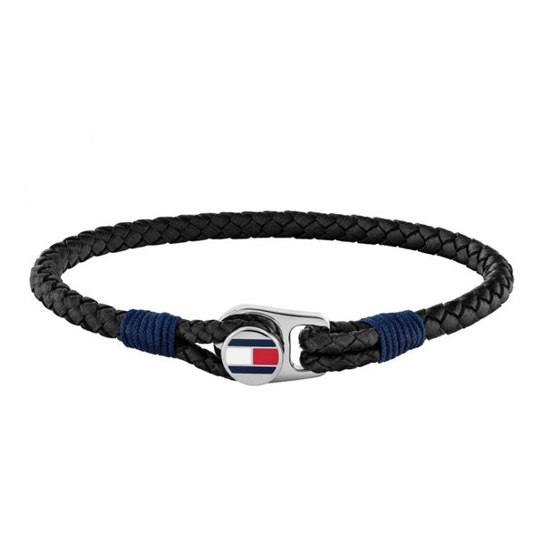Tommy Hilfiger Fekete fonott logós kapcsos karkötő 2790205S