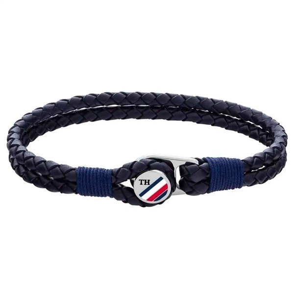 Tommy Hilfiger Kék dupla fonott logós kapcsos karkötő 2790221S
