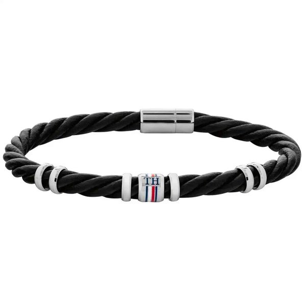 Tommy Hilfiger Fekete csavart bőr karkötő 2790199S