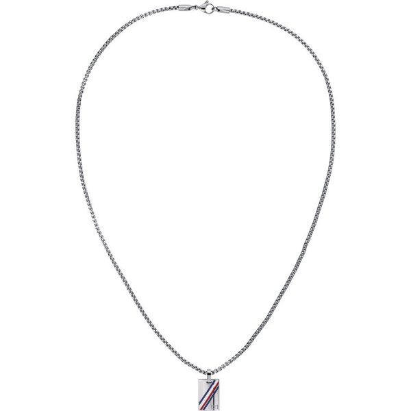 Tommy Hilfiger Ezüst színű nyaklánc csíkos medállal 2790038