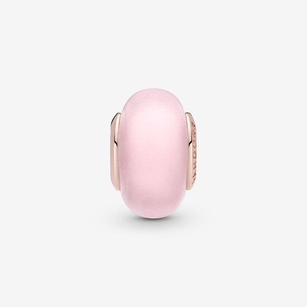 Pandora ékszer Matt rózsaszín muránói üveg rozé charm 789421C00