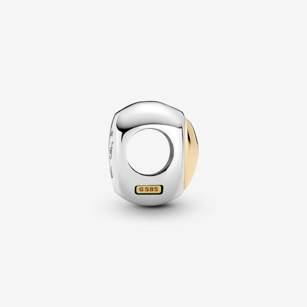 Pandora ékszer Domború szív kéttónusú charm 799415C00