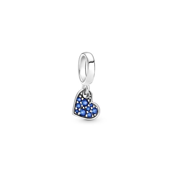 Pandora ékszer Szív ezüst charm kék pávé cirkóniával 799404C01