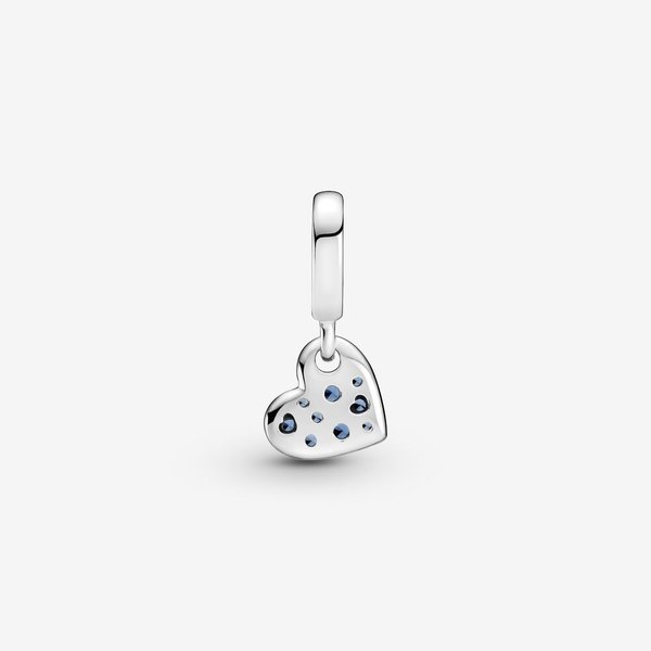 Pandora ékszer Szív ezüst charm kék pávé cirkóniával 799404C01