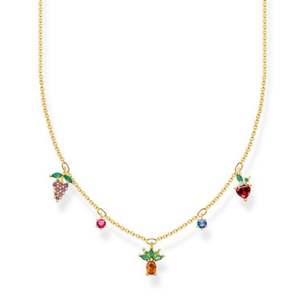Thomas Sabo Aranyozott ezüst nyaklánc gyümölcsökkel és színes kövekkel KE2099-488-7-L45V