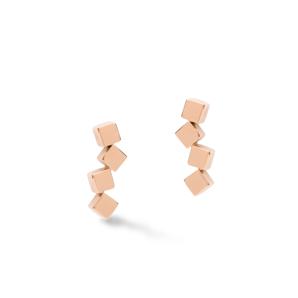 Coeur de Lion GeoCUBE rozé színű kockás fülbevaló 5071/21-1620