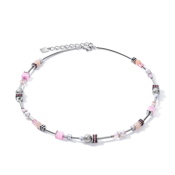 Coeur de Lion Gyöngy és kocka ezüst színű napkő rózsakvarc howlit swarovski kristály nyaklánc 5044/10-1900